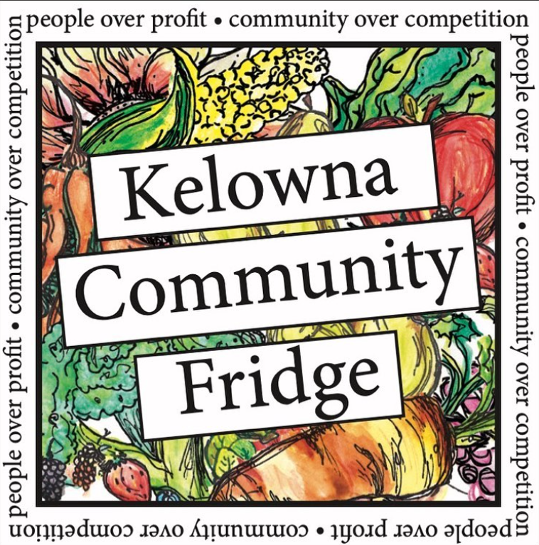 Kelowna Community Fridge logo. People over profit. Community over competition.