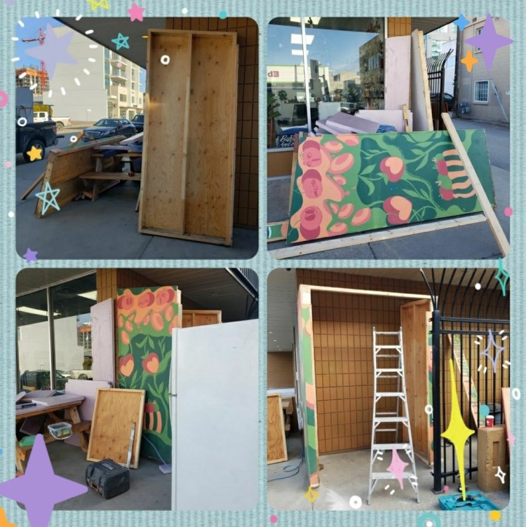 Picture of the new Lawrence location Kelowna Community Fridge and Pantry being built.